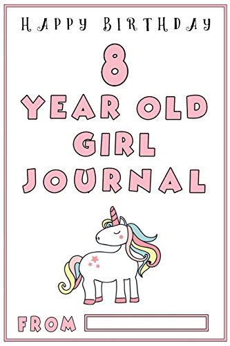 8 Year Old Girl Journal: Girls First Journal with Black and White Ruled Lines, Birthday Gifts for Girls; 8 Year Old Girl Gifts